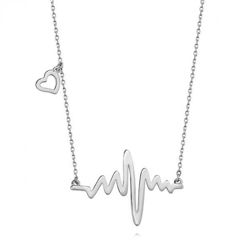 Colier argint Heartbeat cu inima DiAmanti Z1098N-DIA (Argint 925‰ 3,3 g.)